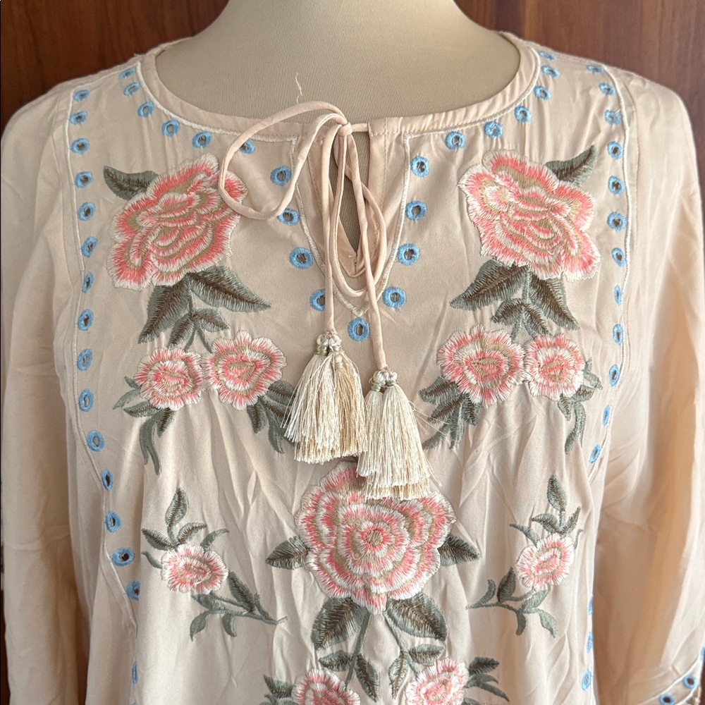 Chico’s Rose Embroidered Poncho - Picture 3 of 7